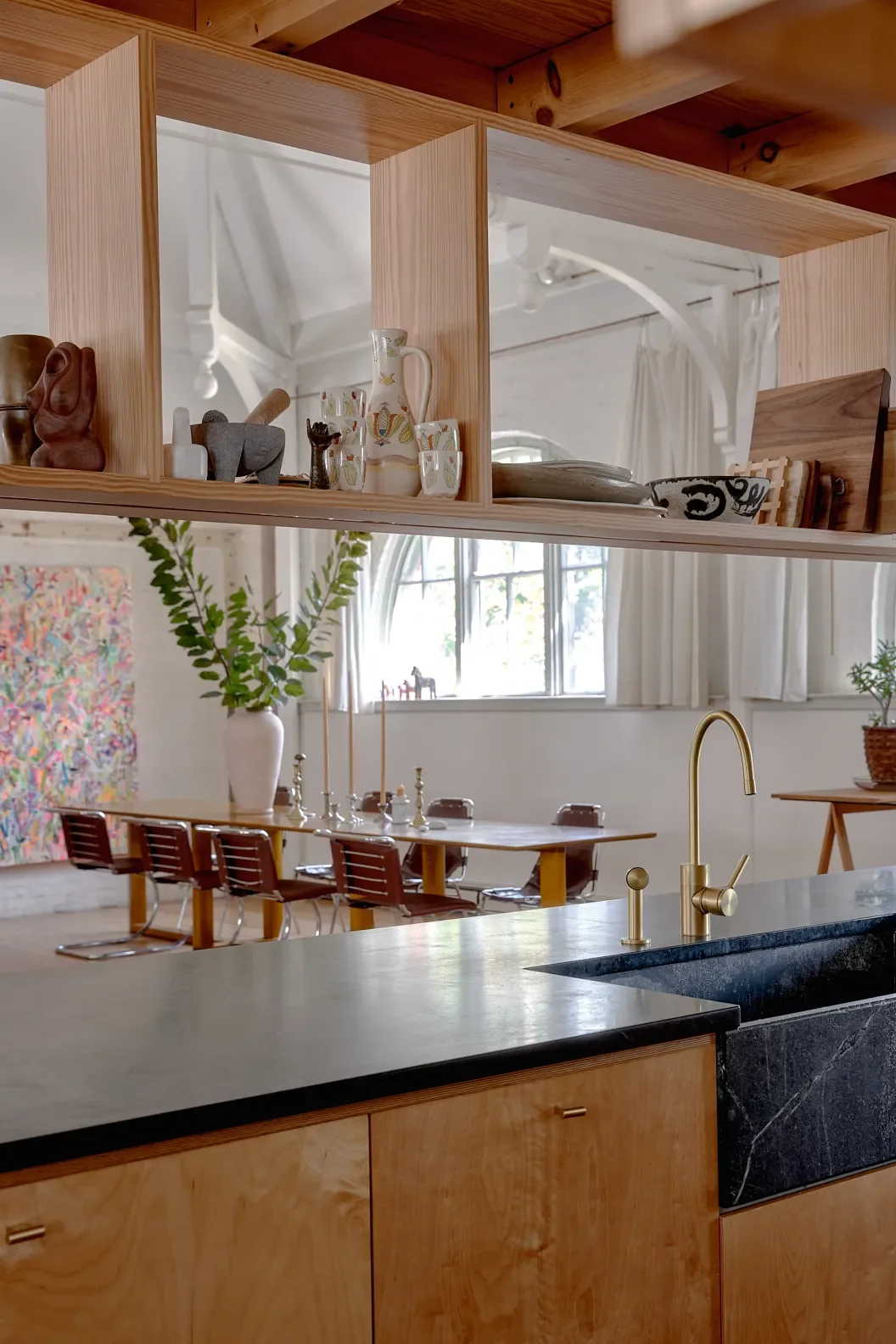 Two Rhode Island Creatives Transformed a Historic Voting Hall Into Their Dream Home