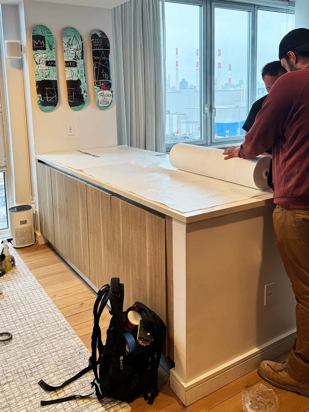 The Brilliant Rental Kitchen Hack: Layer a Real Marble Slab Right Over Your Existing Counters